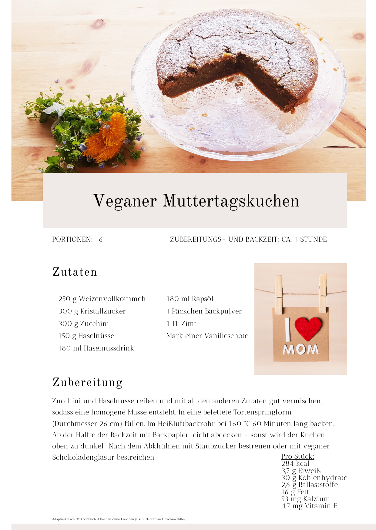 veganer Kuchen für Muttertag